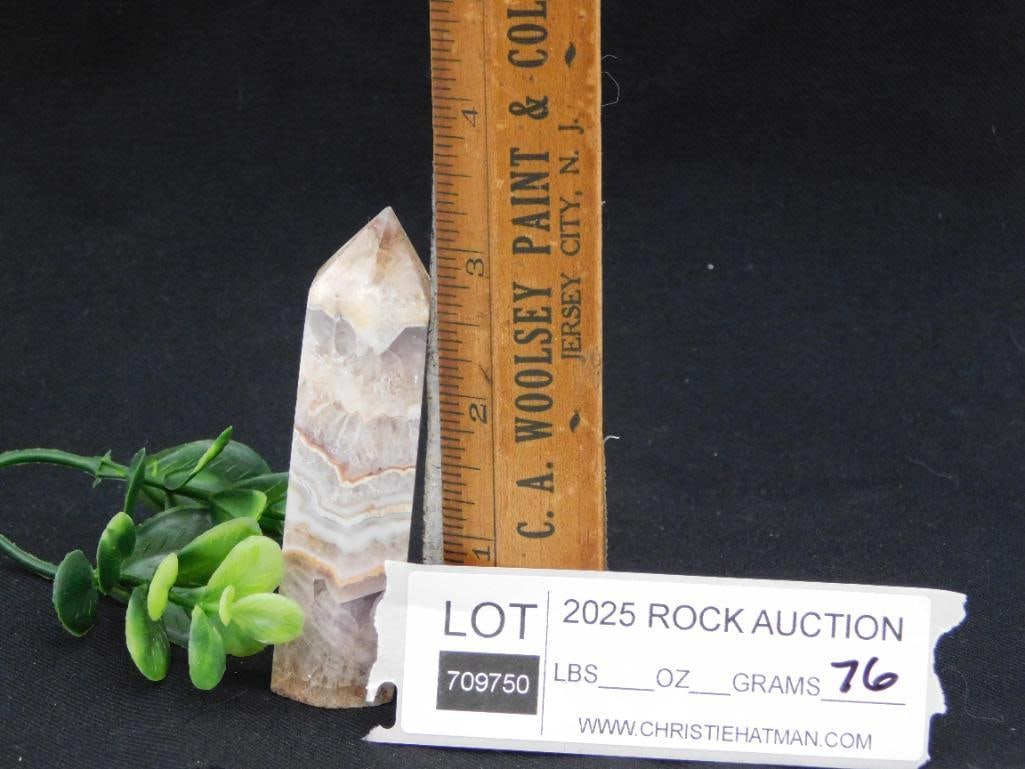 Banded Agate Point Tower Rock Stone Lapidary Specimen: Banded Agate Point Tower Rock Stone Lapidary Specimen