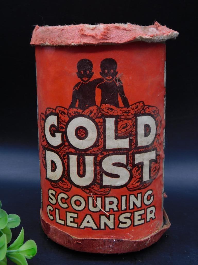 GOLD DUST SCOURING CLEANSER ADVERTISING CONTAINER VINTAGE ANTIQUE (1 of 2)