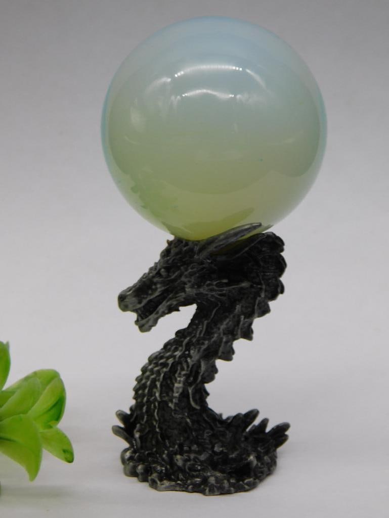 OPALITE SPHERE ON DRAGON DISPLAY ROCK STONE LAPIDARY SPECIMEN: OPALITE SPHERE ON DRAGON DISPLAY ROCK STONE LAPIDARY SPECIMEN