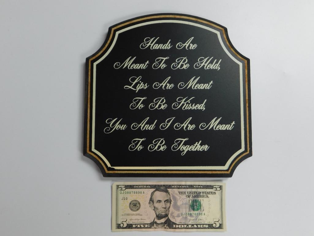 Decorative Plaque with Romantic Quote: Decorative Plaque with Romantic Quote