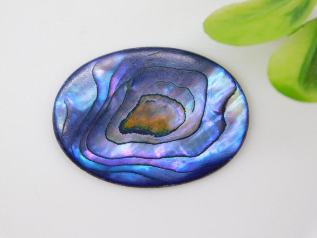ABALONE CABOCHON ROCK STONE LAPIDARY SPECIMEN: ABALONE CABOCHON ROCK STONE LAPIDARY SPECIMEN