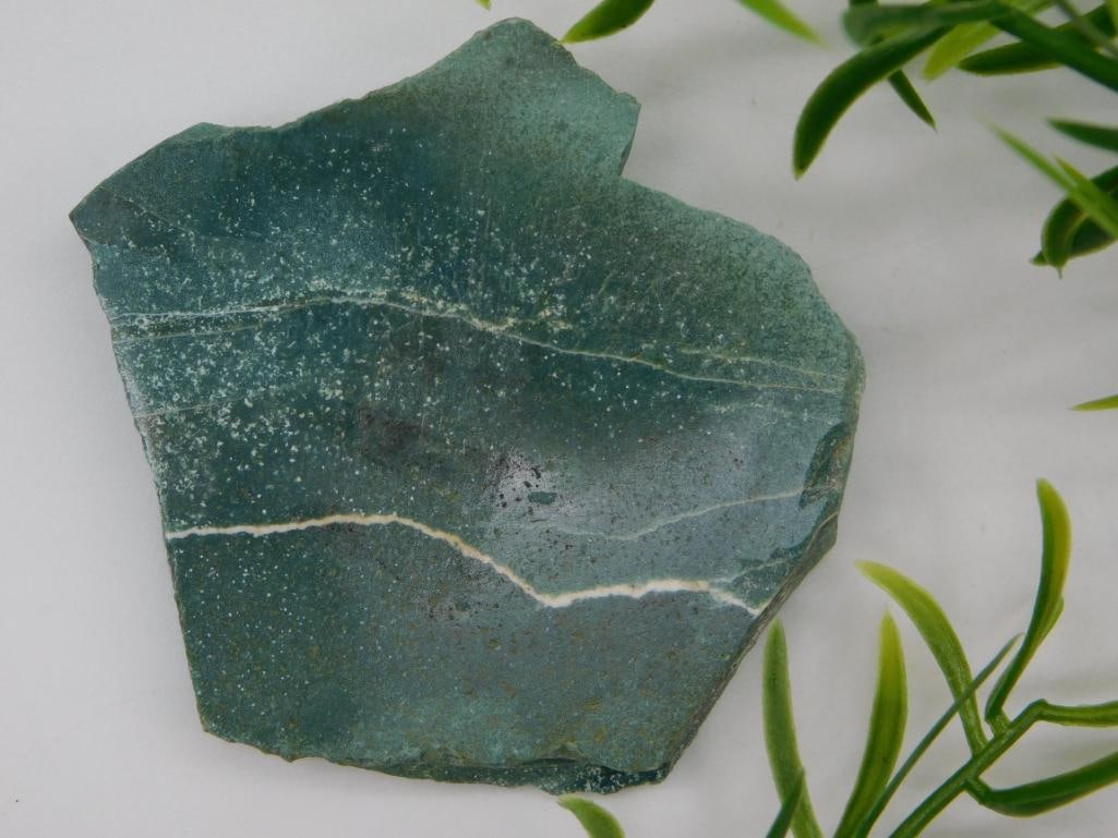 GREEN ZEBRA ROCK STONE LAPIDARY SPECIMEN: GREEN ZEBRA ROCK STONE LAPIDARY SPECIMEN