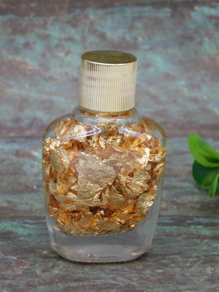 GOLD FLAKES IN A BOTTLE ROCK STONE LAPIDARY SPECIMEN: GOLD FLAKES IN A BOTTLE ROCK STONE LAPIDARY SPECIMEN