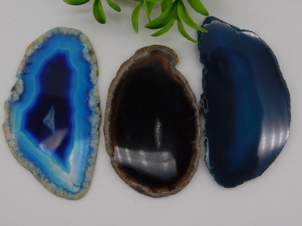 AGATE SLICES ROCK STONE LAPIDARY SPECIMEN: AGATE SLICES ROCK STONE LAPIDARY SPECIMEN