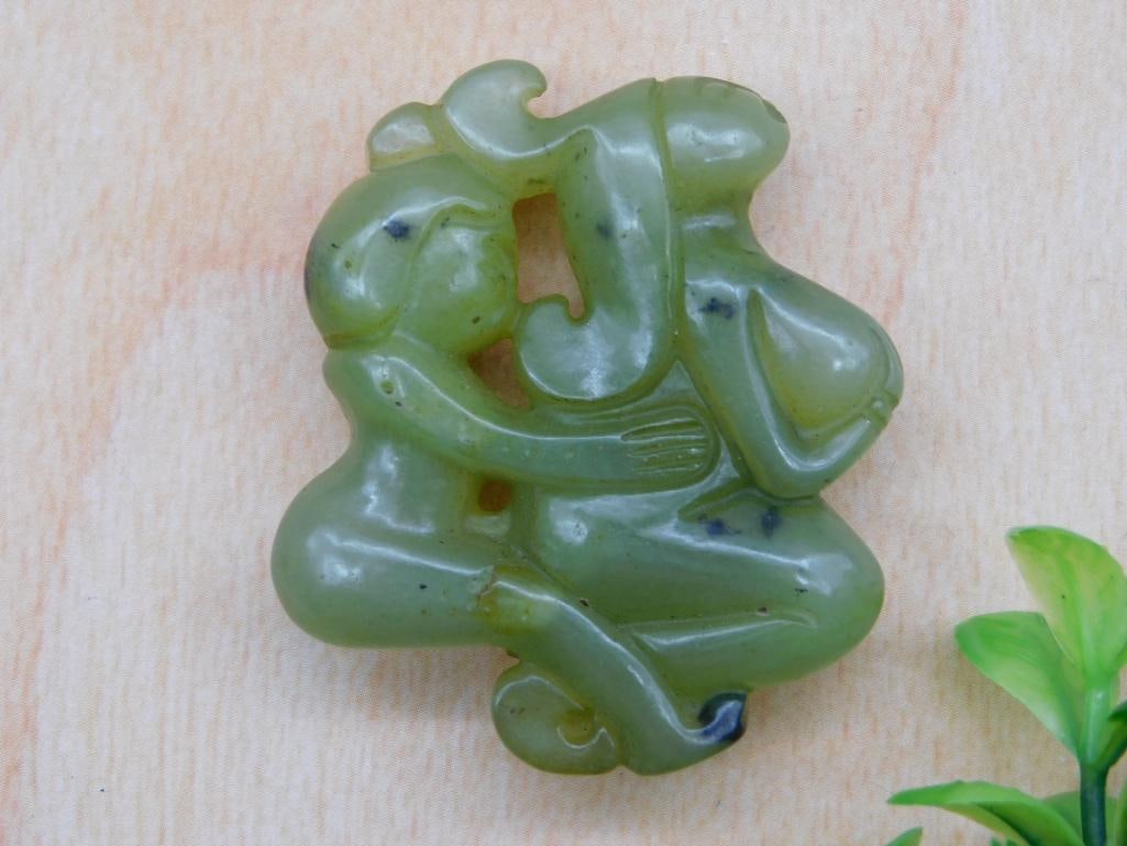 CARVED JADE STATUE ROCK STONE LAPIDARY SPECIMEN (1 of 2)