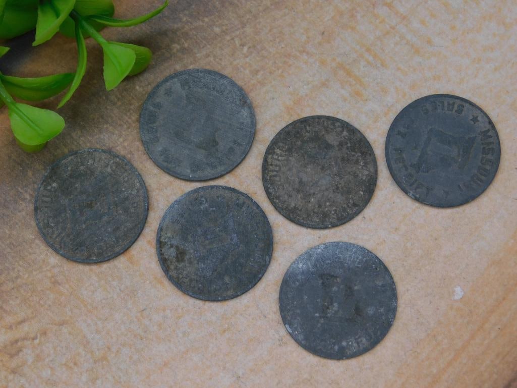 MISSOURI SALES TAX COINS VINTAGE ANTIQUE: MISSOURI SALES TAX COINS VINTAGE ANTIQUE