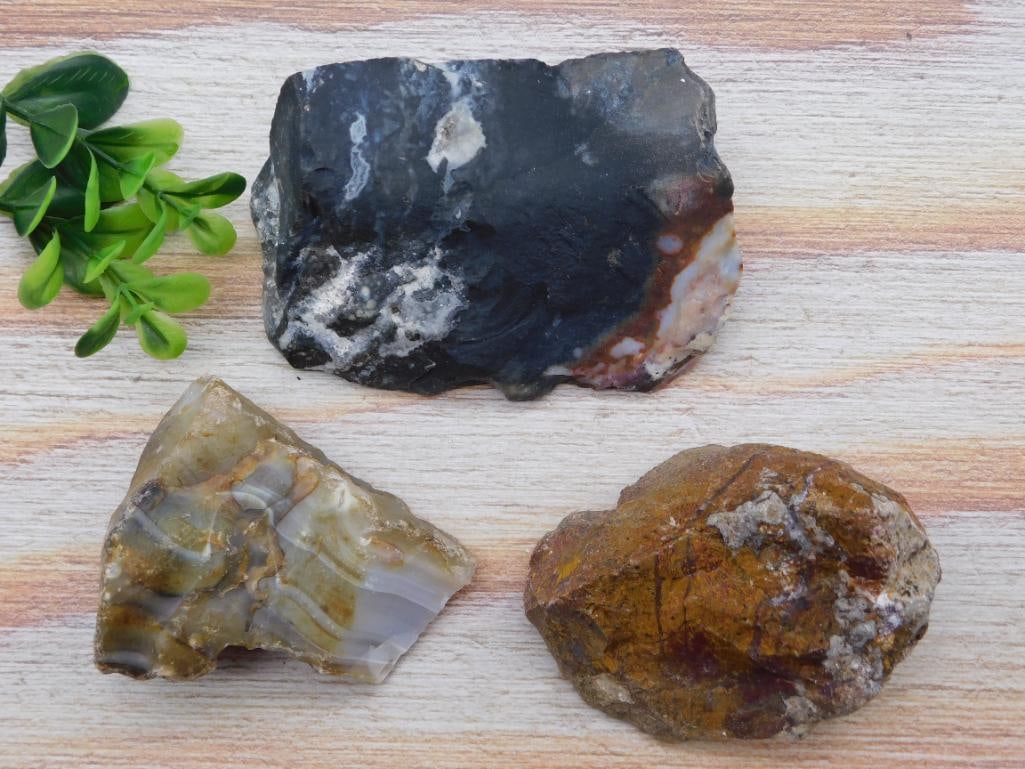 MIXED LOT ROCK STONE LAPIDARY SPECIMEN: MIXED LOT ROCK STONE LAPIDARY SPECIMEN