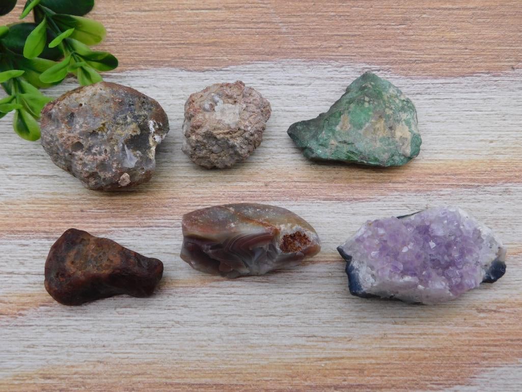 MIXED LOT ROCK STONE LAPIDARY SPECIMEN: MIXED LOT ROCK STONE LAPIDARY SPECIMEN