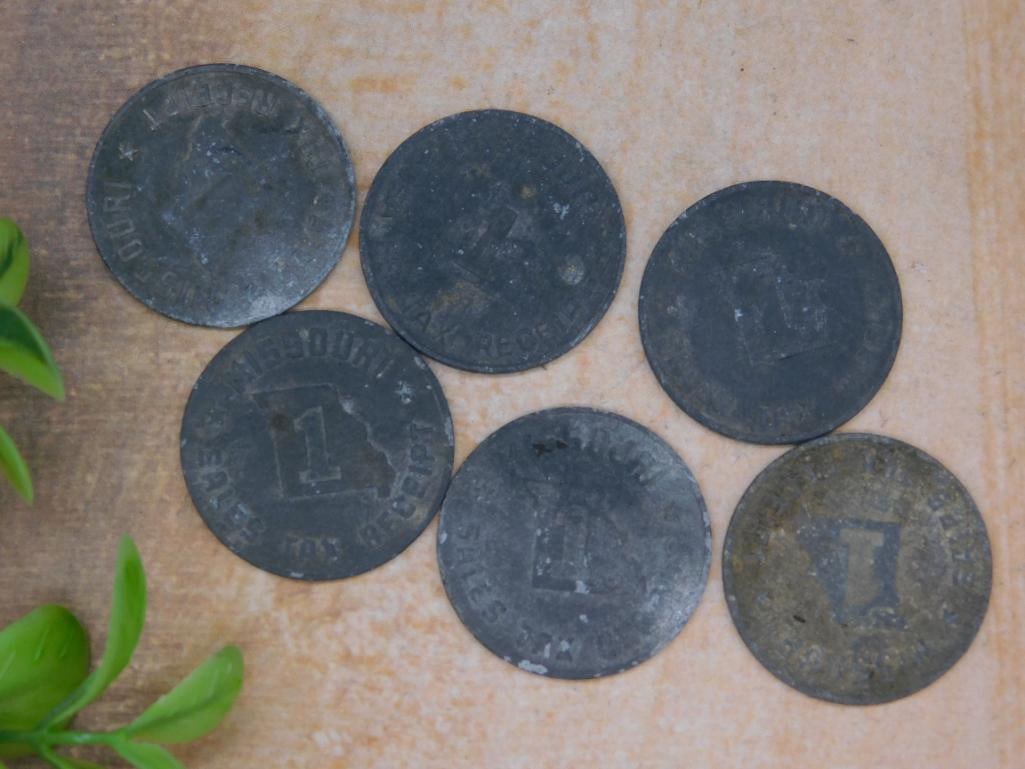 MISSOURI TAX RECEIPT COIN VINTAGE ANTIQUE: MISSOURI TAX RECEIPT COIN VINTAGE ANTIQUE