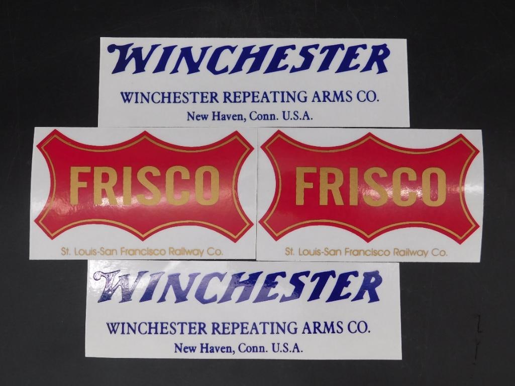 WINCHESTER AND FRISCO ADVERTISING STICKERS: WINCHESTER AND FRISCO ADVERTISING STICKERS