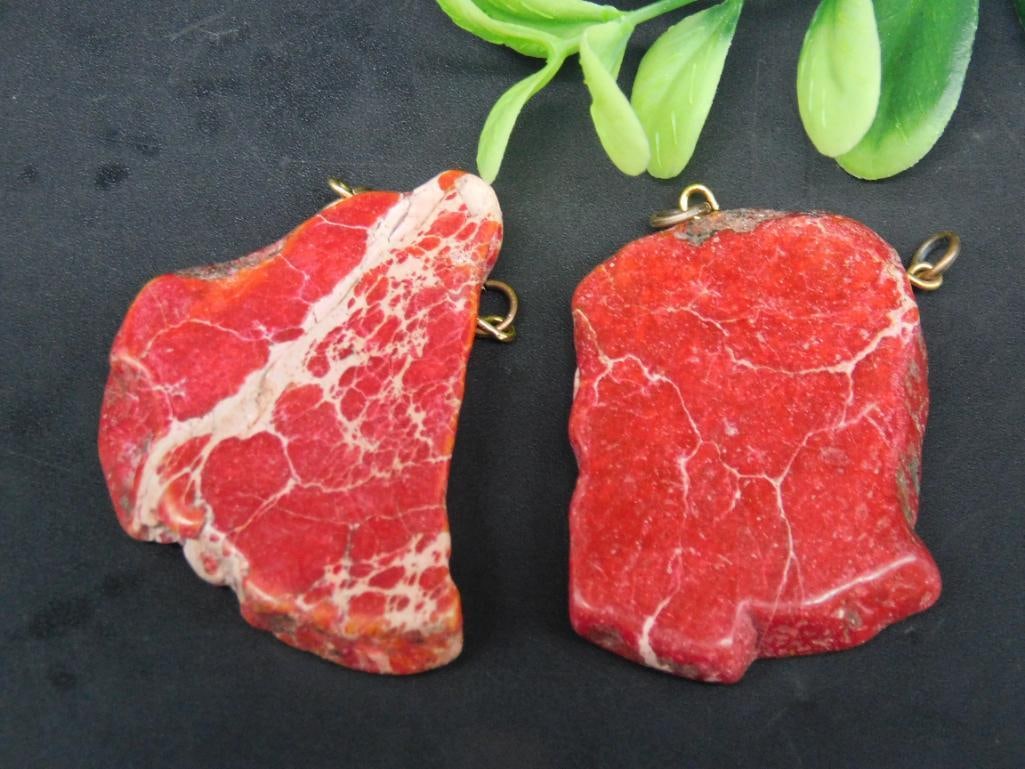 IMPRESSION JASPER PENDANTS ROCK STONE LAPIDARY SPECIMEN: IMPRESSION JASPER PENDANTS ROCK STONE LAPIDARY SPECIMEN