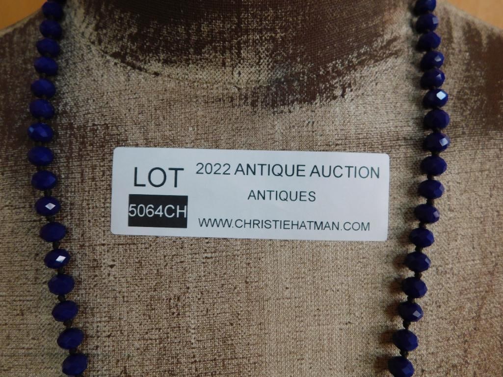 GEODE SLICE PENDANT ON SPARKLE BEAD NECKLACE - 3