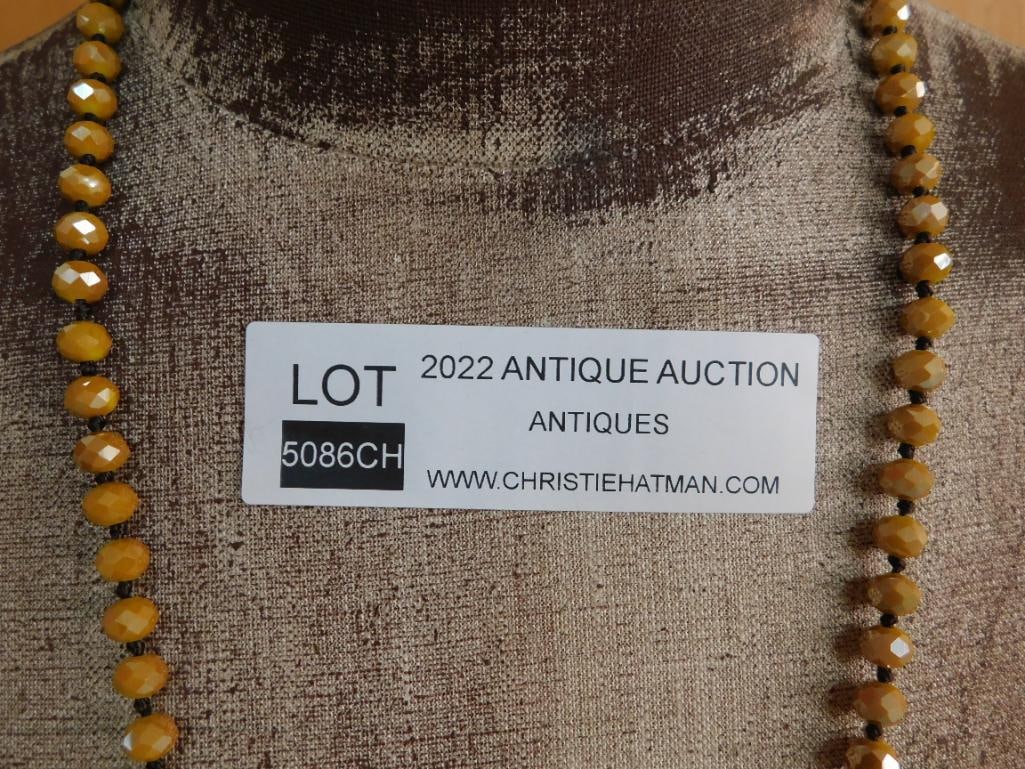 GEODE SLICE PENDANT ON SPARKLE BEAD NECKLACE - 3