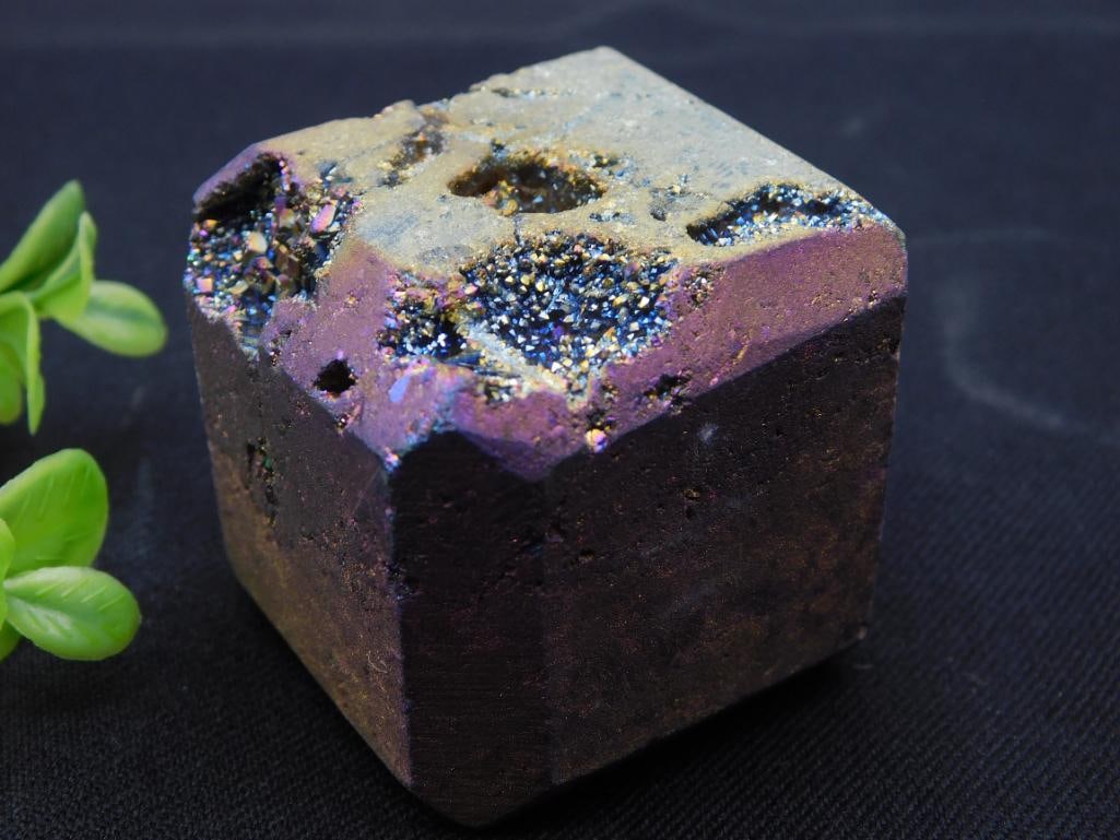 DRUZY TITANIUM CUBE ROCK STONE LAPIDARY SPECIMEN - 4