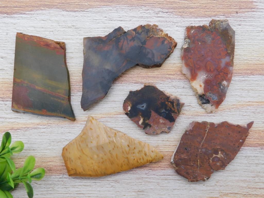 MIXED SLAB LOT ROCK STONE LAPIDARY SPECIMEN: MIXED SLAB LOT ROCK STONE LAPIDARY SPECIMEN