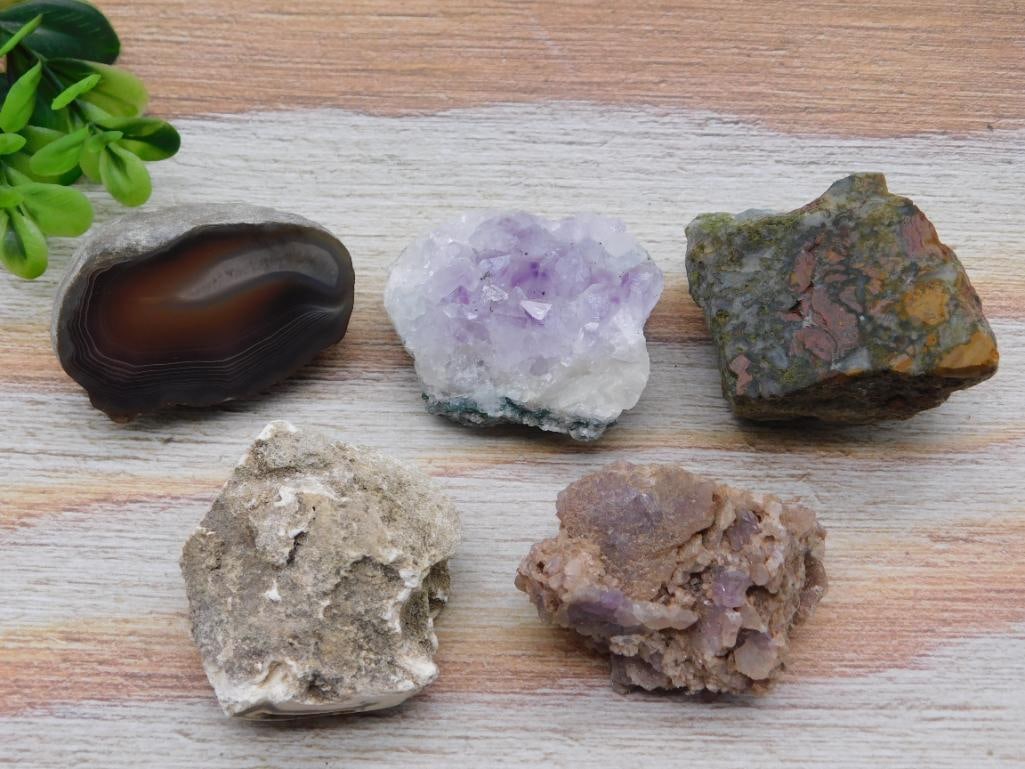 MIXED LOT ROCK STONE LAPIDARY SPECIMEN: MIXED LOT ROCK STONE LAPIDARY SPECIMEN