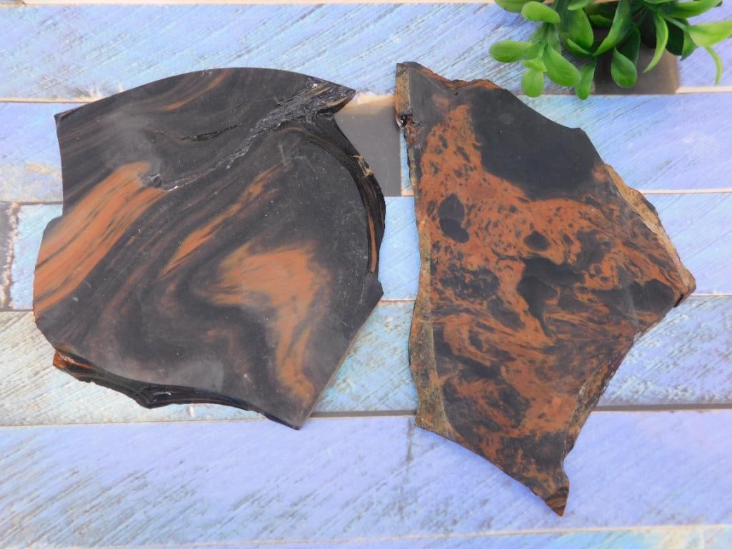 MAHOGANY OBSIDIAN SLABS ROCK STONE LAPIDARY SPECIMEN: MAHOGANY OBSIDIAN SLABS ROCK STONE LAPIDARY SPECIMEN