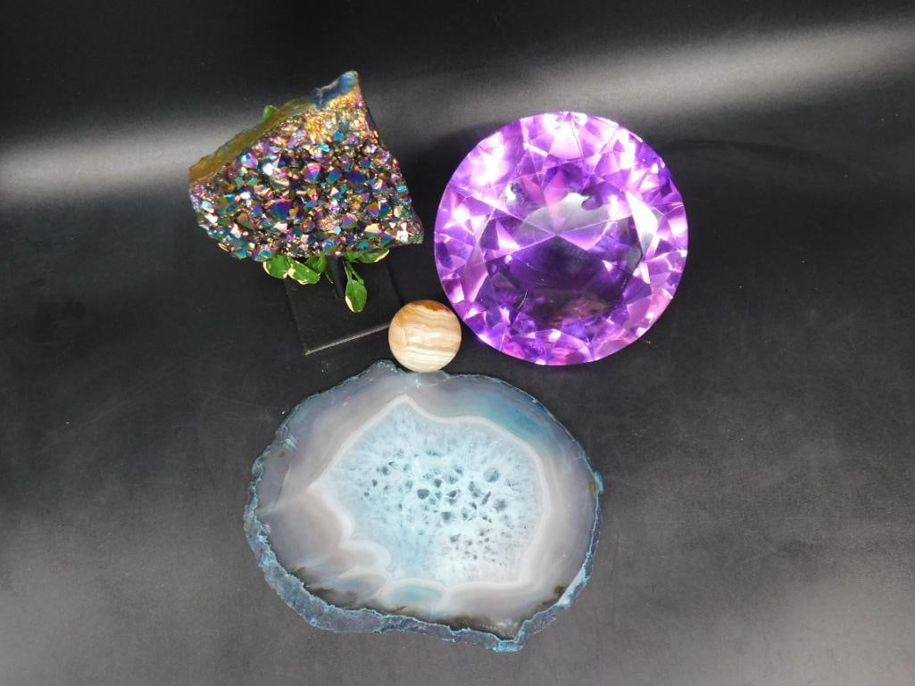 MIXED LOT ROCK STONE LAPIDARY SPECIMEN: MIXED LOT ROCK STONE LAPIDARY SPECIMEN