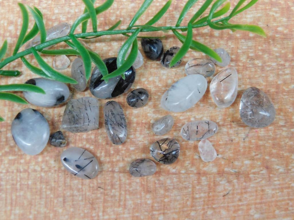 TOURMALATED QUARTZ ROCK STONE LAPIDARY SPECIMEN: TOURMALATED QUARTZ ROCK STONE LAPIDARY SPECIMEN