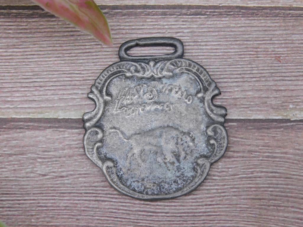 Decorative Watch Fob Metal Horse Bridle Rosette with Raised Equine Design: Decorative Watch Fob Metal Horse Bridle Rosette with Raised Equine Design