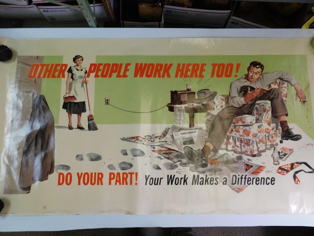 1952 THE SHELDON CLAIRE CO DOMESTIC POSTER VINTAGE ANTIQUE: 1952 THE SHELDON CLAIRE CO DOMESTIC POSTER VINTAGE ANTIQUE