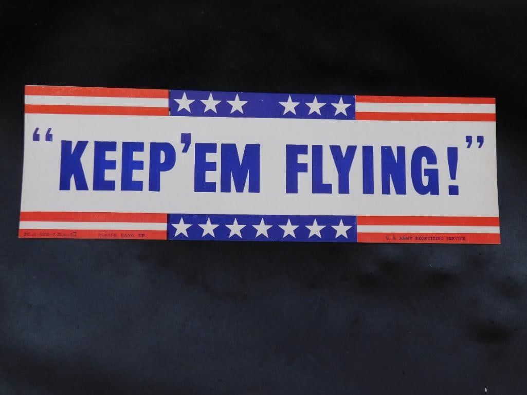 KEEP 'EM FLYING PATRIOTIC MILITARY POSTER VINTAGE ANTIQUE: KEEP 'EM FLYING PATRIOTIC MILITARY POSTER VINTAGE ANTIQUE