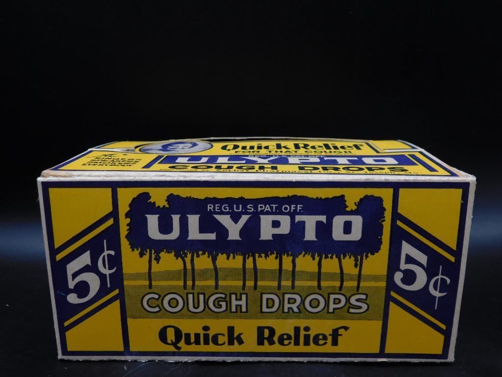 ULYPTO COUGH DROPS ADVERTISING BOX EMPTY VINTAGE ANTIQUE: ULYPTO COUGH DROPS ADVERTISING BOX EMPTY VINTAGE ANTIQUE