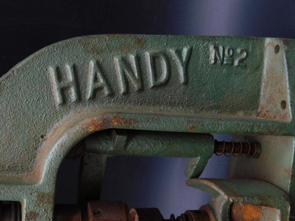 HANDY BUTTON PRESS MACHINE VINTAGE ANTIQUE - 3