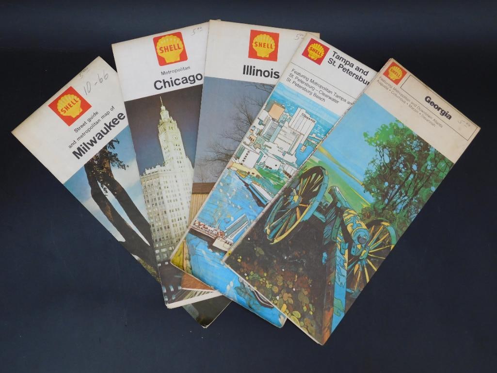 SHELL ROAD MAPS MIXED STATES VINTAGE ANTIQUE AUTOMOBILIA (1 of 4)