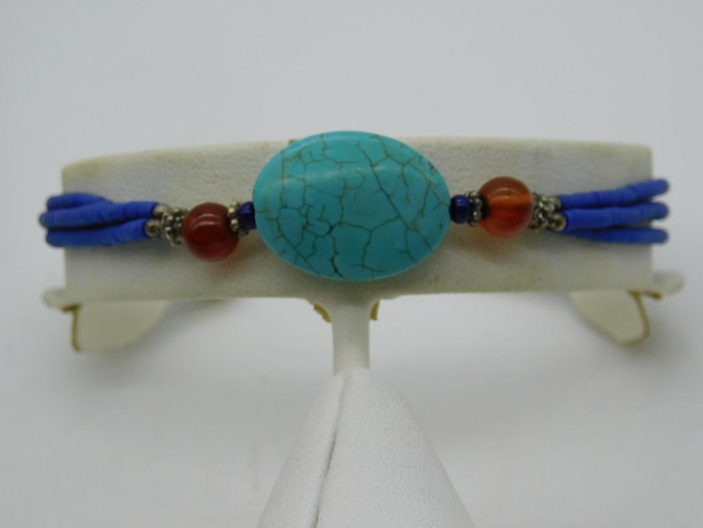 MIXED STONE BRACELET ROCK STONE LAPIDARY SPECIMEN: MIXED STONE BRACELET ROCK STONE LAPIDARY SPECIMEN