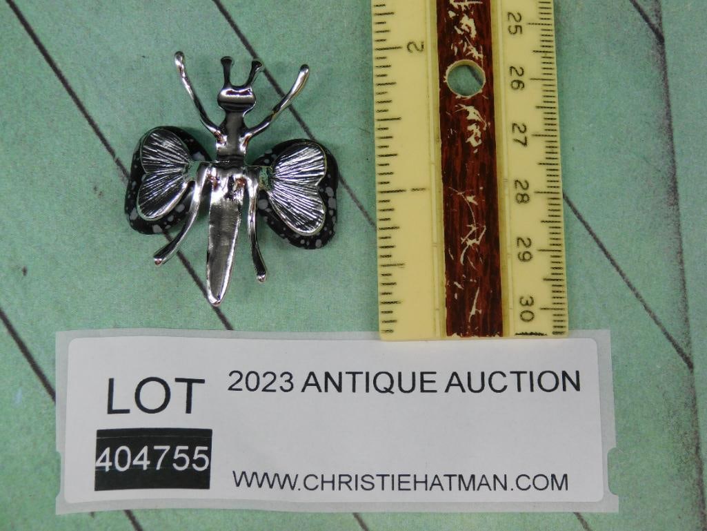 SNOWFLAKE OBSIDIAN BUG VINTAGE ANTIQUE - 2