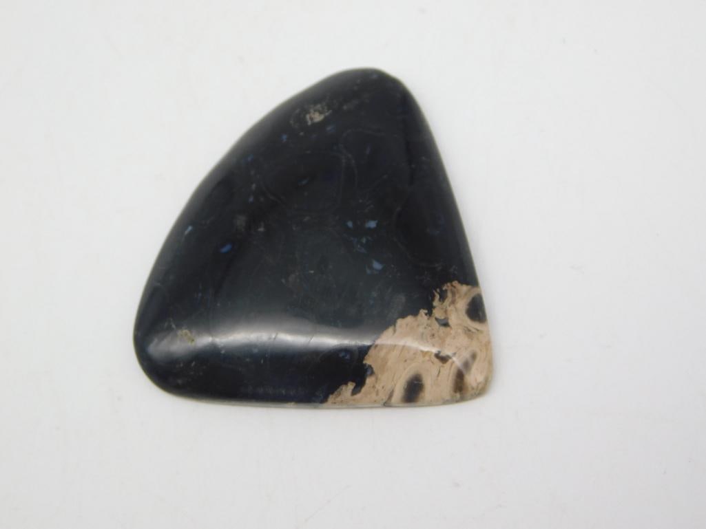 BLACK PALM WOOD CABOCHON ROCK STONE LAPIDARY SPECIMEN: BLACK PALM WOOD CABOCHON ROCK STONE LAPIDARY SPECIMEN