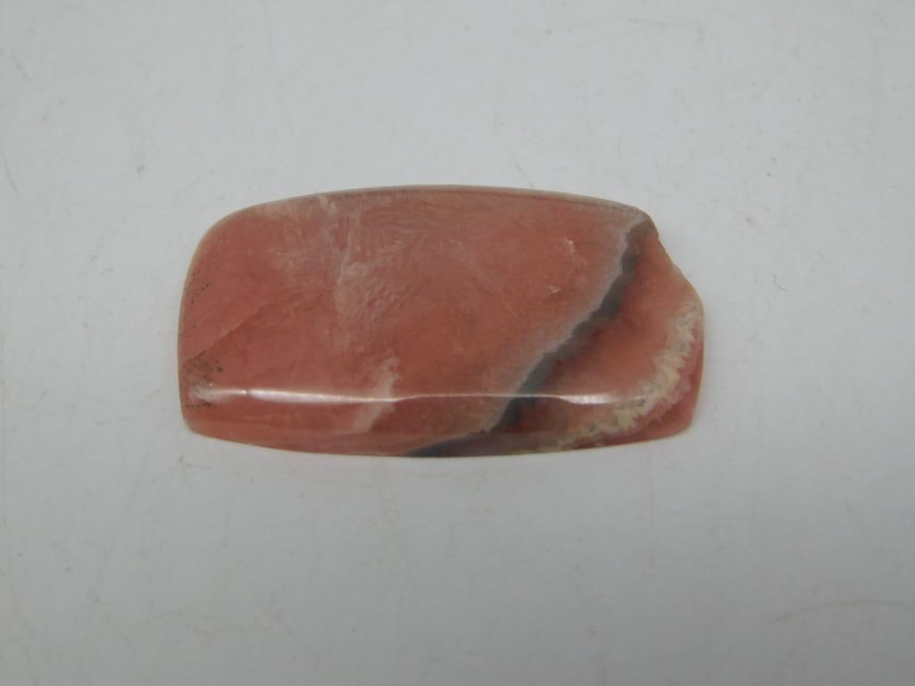 RHODOCHROSITE CABOCHON ROCK STONE LAPIDARY SPECIMEN: RHODOCHROSITE CABOCHON ROCK STONE LAPIDARY SPECIMEN