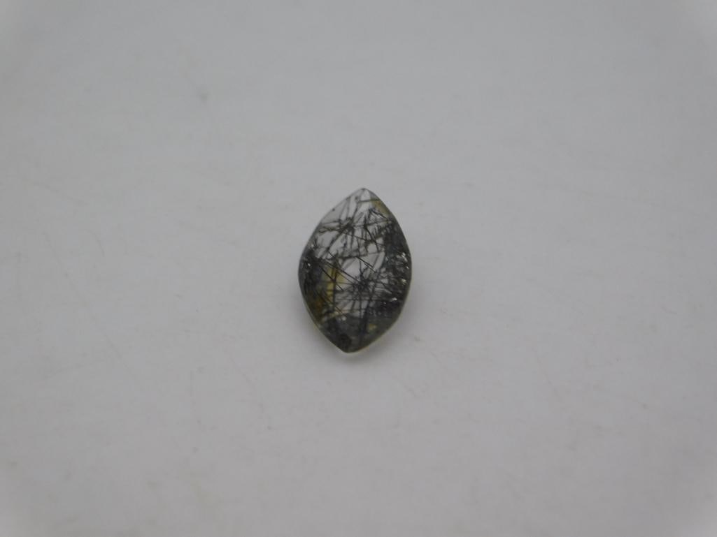 TOURMALATED QUARTZ ROCK STONE LAPIDARY SPECIMEN: TOURMALATED QUARTZ ROCK STONE LAPIDARY SPECIMEN