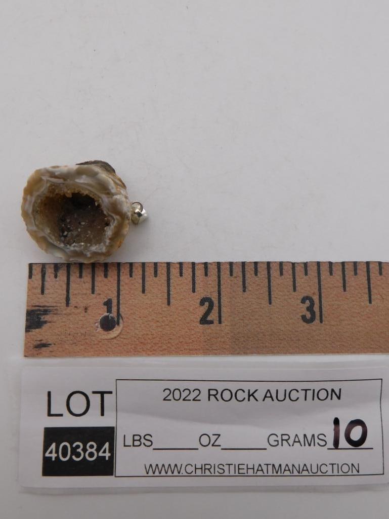 GEODE PENDANT ROCK STONE LAPIDARY SPECIMEN - 2