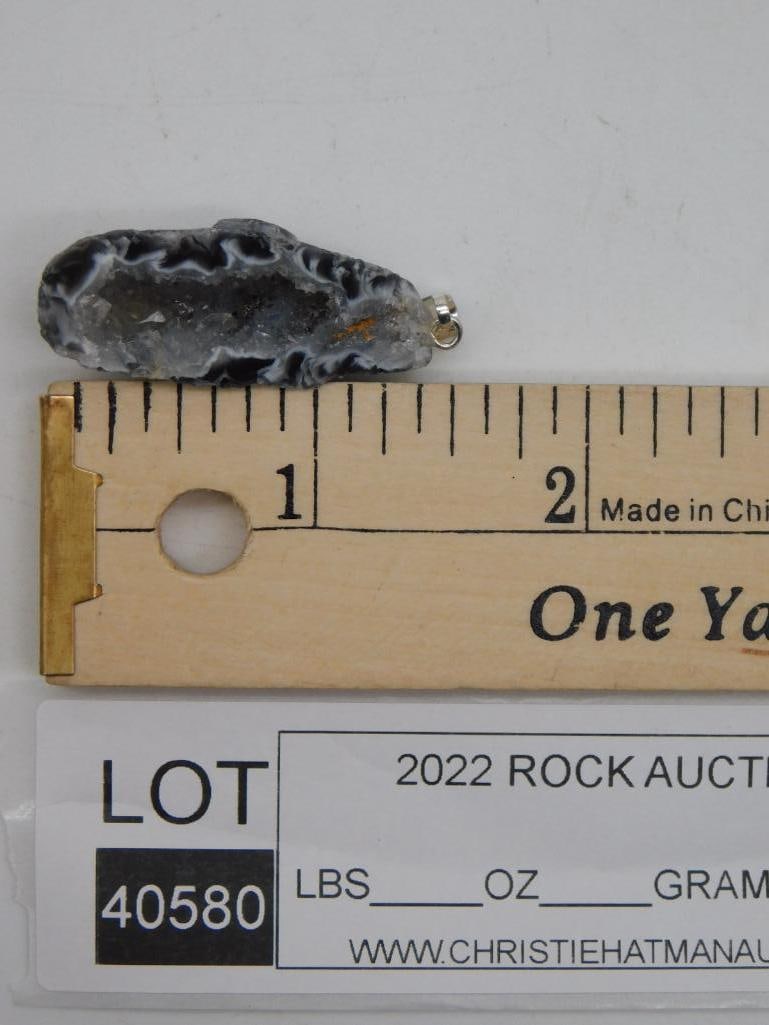 GEODE PENDANT ROCK STONE LAPIDARY SPECIMEN - 2