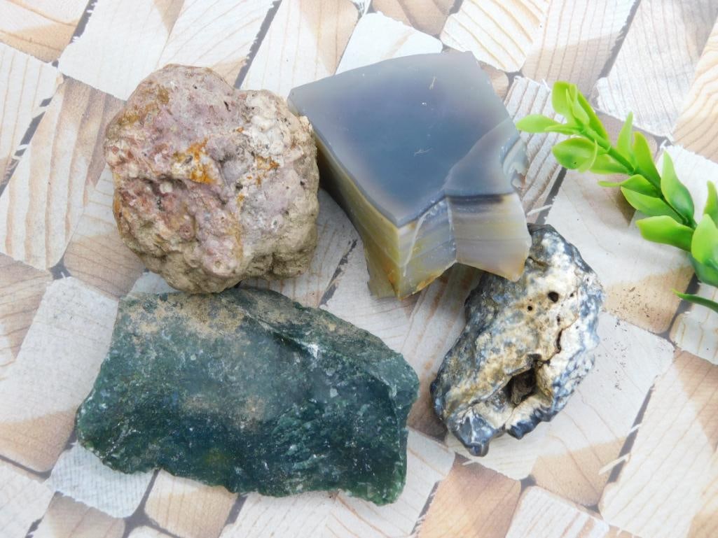 MIXED LOT ROCK STONE LAPIDARY SPECIMEN: MIXED LOT ROCK STONE LAPIDARY SPECIMEN