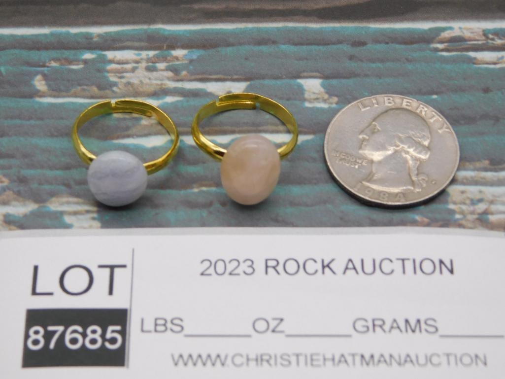 GENUINE STONE RING ROCK STONE LAPIDARY SPECIMEN - 2