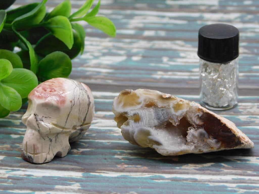 MIXED LOT ROCK STONE LAPIDARY SPECIMEN: MIXED LOT ROCK STONE LAPIDARY SPECIMEN