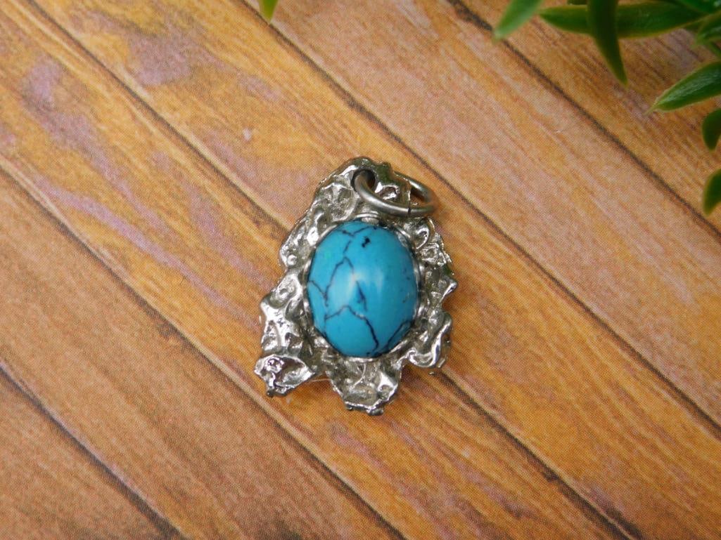 TURQUOISE STONE PENDANT ROCK STONE LAPIDARY SPECIMEN: TURQUOISE STONE PENDANT ROCK STONE LAPIDARY SPECIMEN