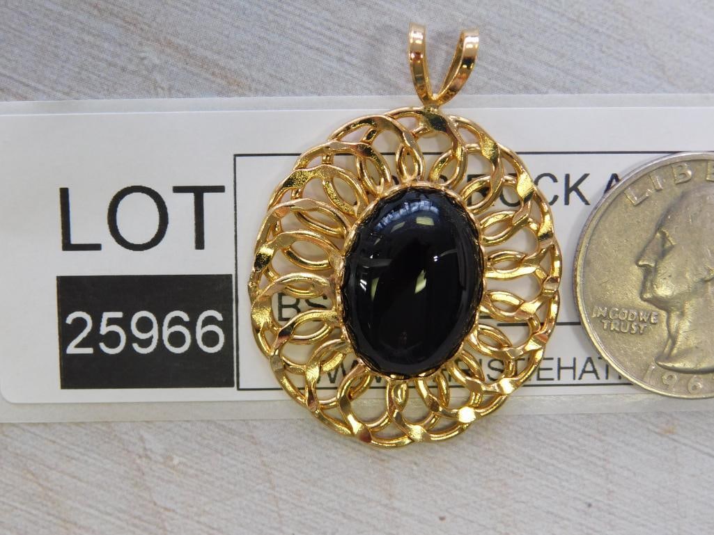 OBSIDIAN PENDANT ROCK STONE LAPIDARY SPECIMEN - 2