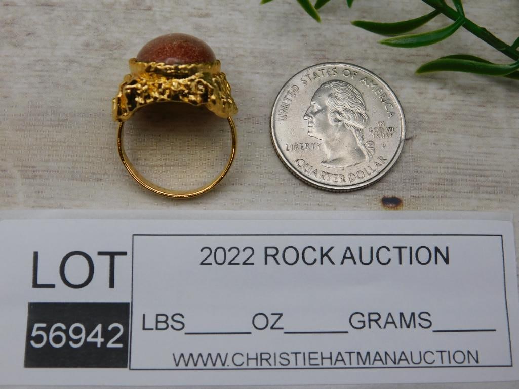 GOLDSTONE RING ROCK STONE LAPIDARY SPECIMEN - 4