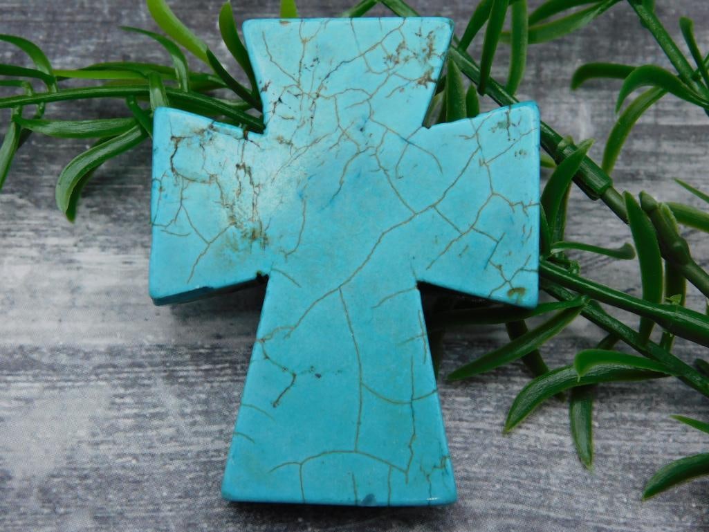 TURQUENITE CROSS ROCK STONE LAPIDARY SPECIMEN: TURQUENITE CROSS ROCK STONE LAPIDARY SPECIMEN