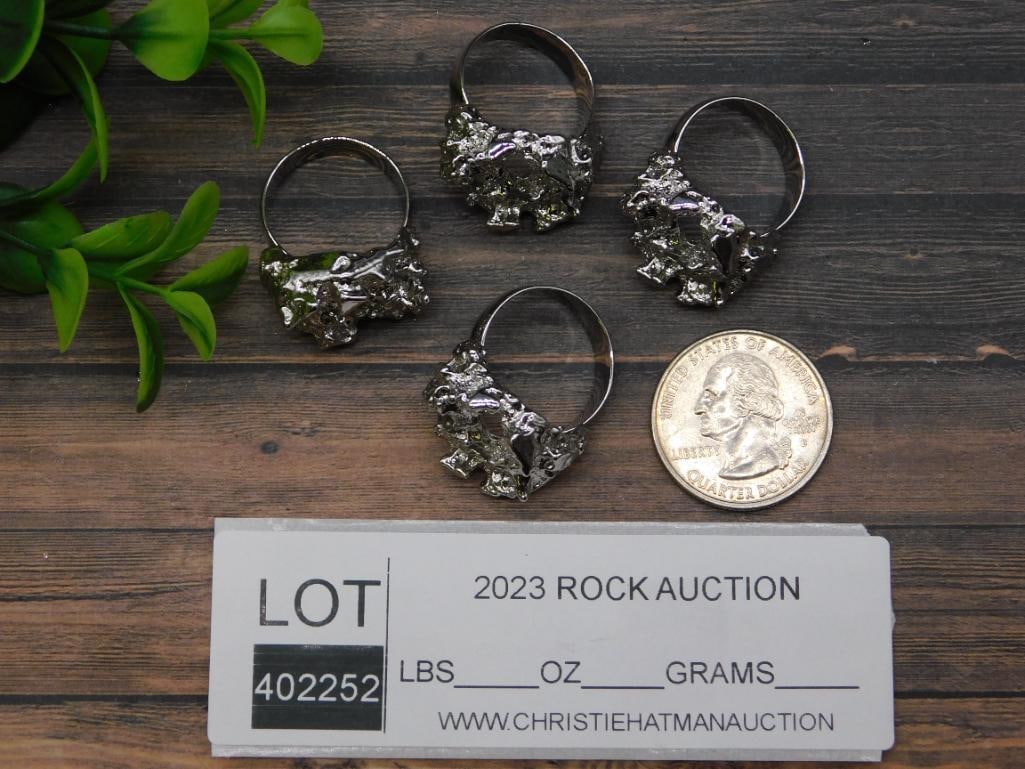 SILVER TONE HAMMERED RINGS - 2