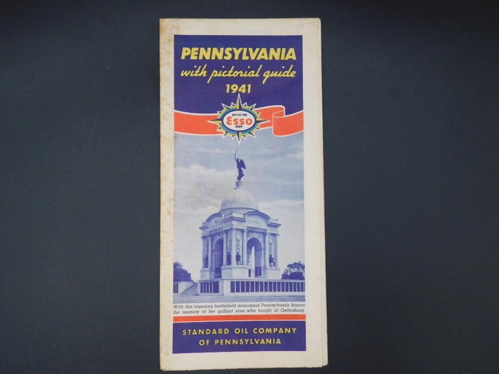 1941 ESSO PENNSYLVANIA PICTORIAL GUIDE VINTAGE AUTOMOBILIA ANTIQUE: 1941 ESSO PENNSYLVANIA PICTORIAL GUIDE VINTAGE AUTOMOBILIA ANTIQUE