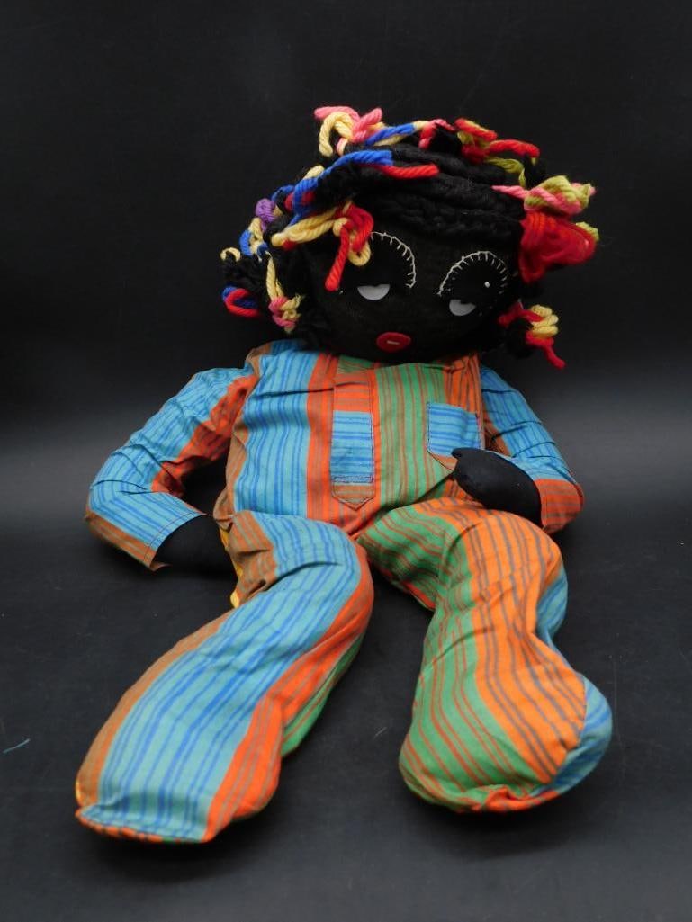 FOLK ART STUFFED RAG DOLL VINTAGE ANTIQUE TOY (1 of 3)