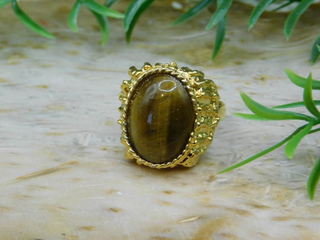 TIGERS EYE RING ROCK STONE LAPIDARY SPECIMEN: TIGERS EYE RING ROCK STONE LAPIDARY SPECIMEN