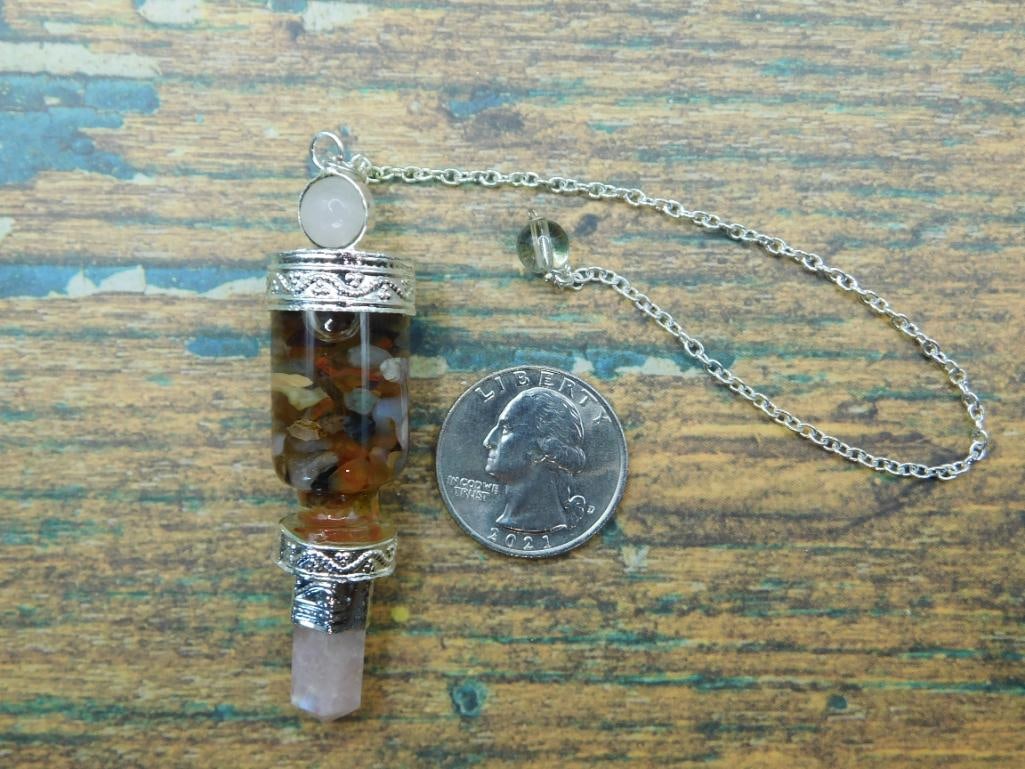 MIXED STONE PENDULUM ROCK STONE LAPIDARY SPECIMEN - 4