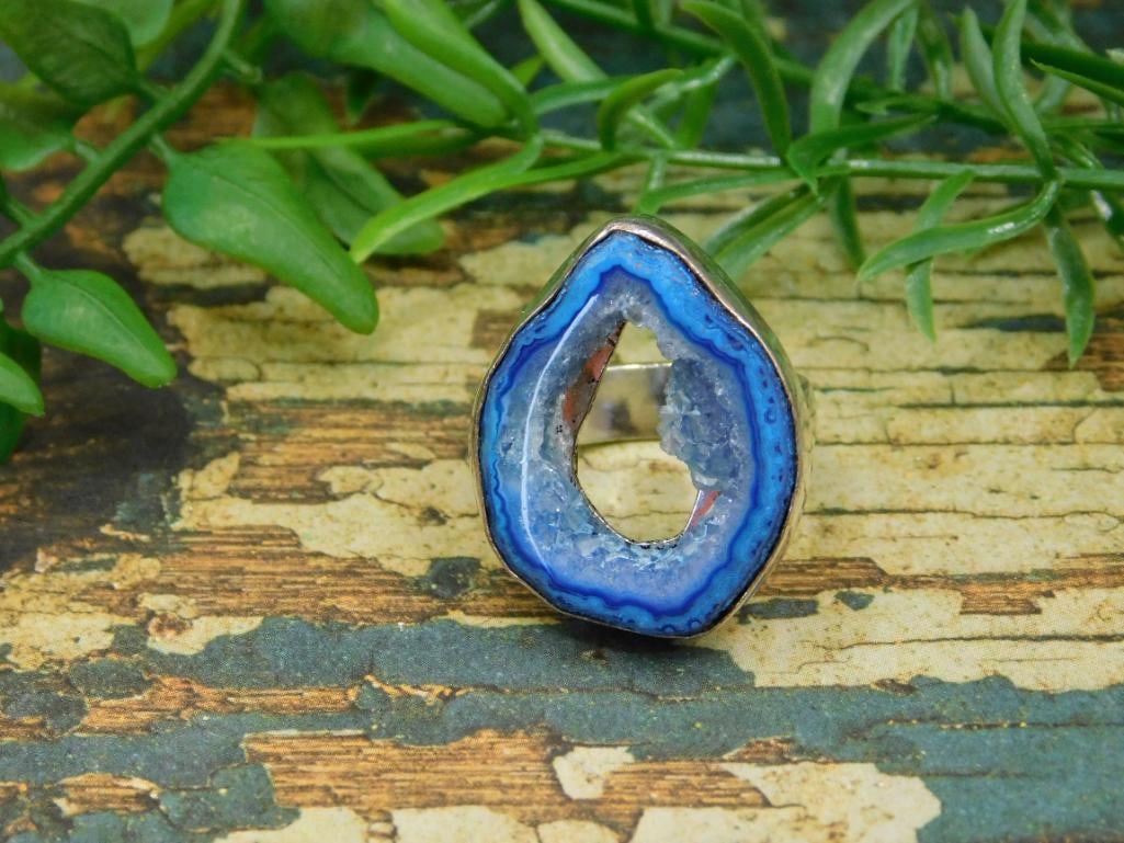 GEODE SLICE RING ROCK STONE LAPIDARY SPECIMEN (1 of 4)