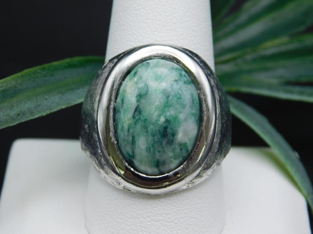 MOSS AGATE RING ROCK STONE LAPIDARY SPECIMEN (1 of 2)